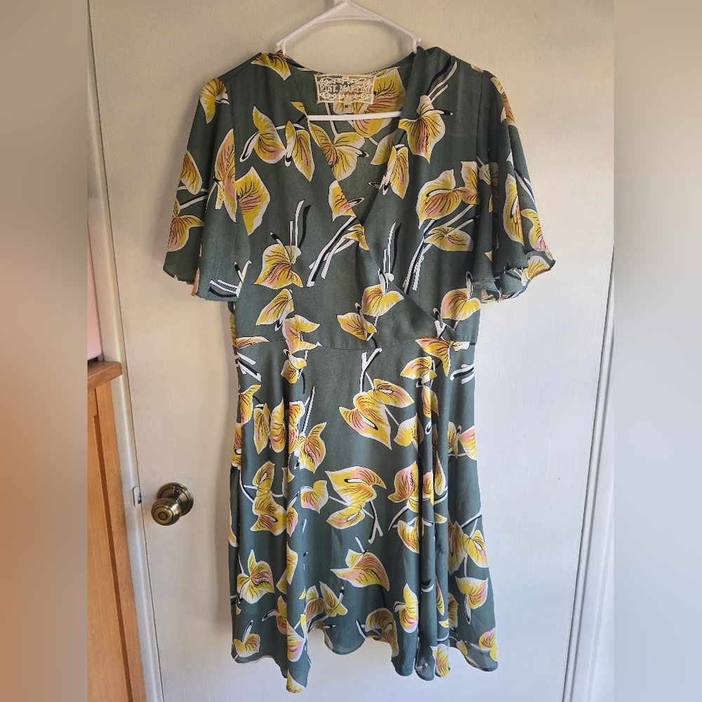 Pink martini floral dress with slip medium